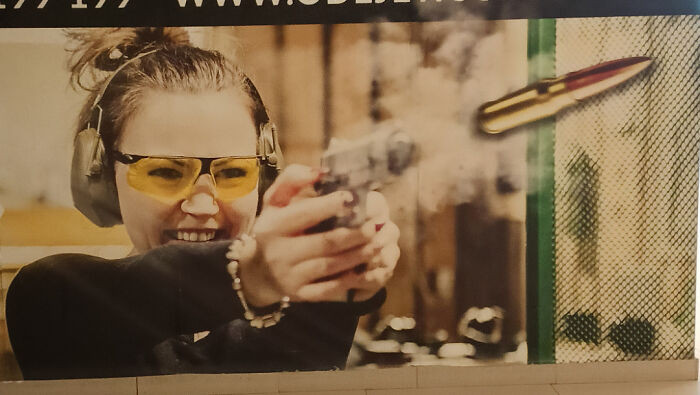 9. This Shooting Range Ad That Shows A Gun Firing A Cartridge