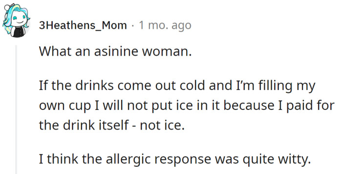The allergic response was pretty witty