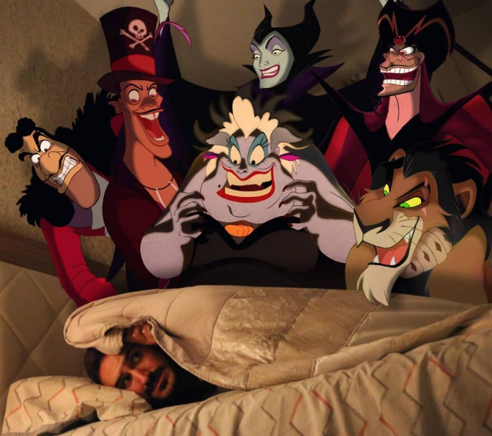 4. Imagine sleeping in a bed with some Disney villains beside you.