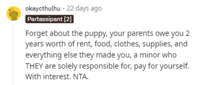 Forcing your child to pay rent...