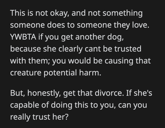 Is there any trust left between them? How can a relationship work without that foundation?