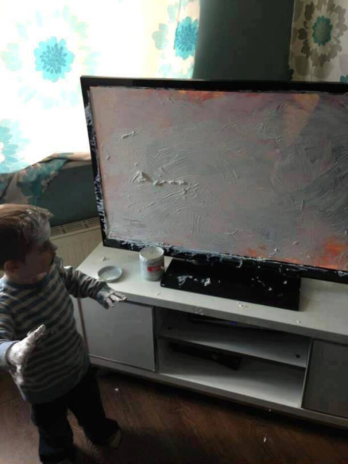 7. Painting the TV sounds like a fantastic idea!