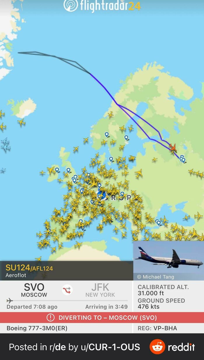23. This plane noped the hell out of Russian airspace