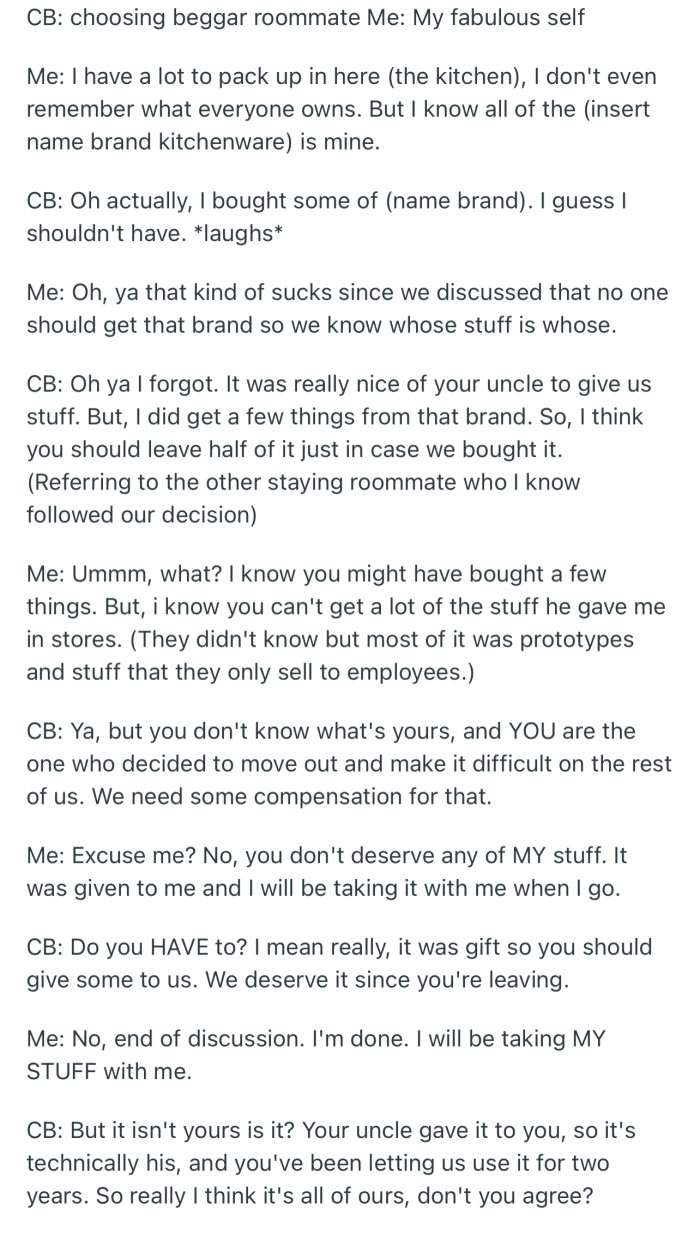 Redditor Stunned As Entitled Roommate Demands A Chunk Of Her Property ...