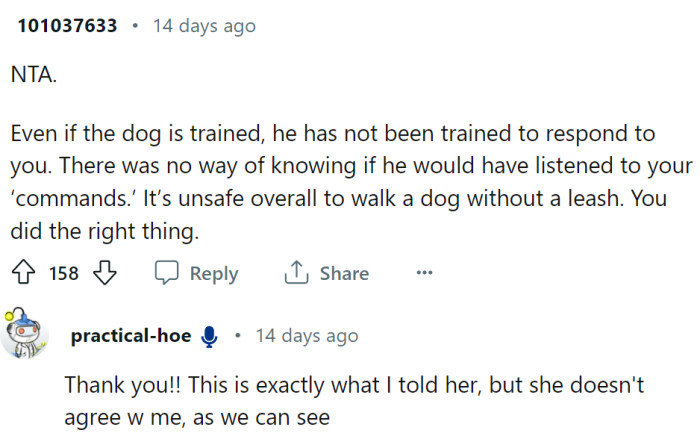 Is the dog trained to obey OP?