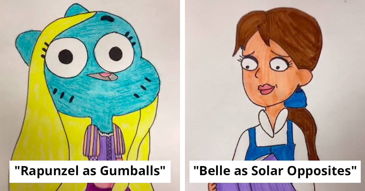 TikTok Artist Redesigns Disney Princesses In Various Cartoon Styles