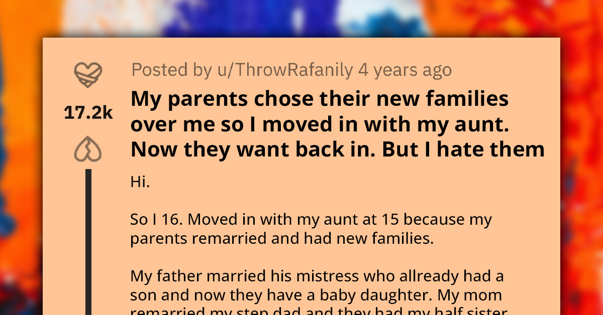 Teen Goes To Live With Aunt Because She Is Neglected By Her Divorced Parents, Snubs Them When They Return Begging