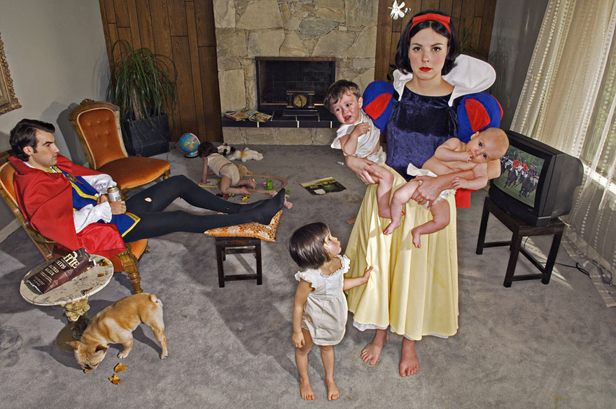 4. Snow White has four kids and a husband who couldn't care less