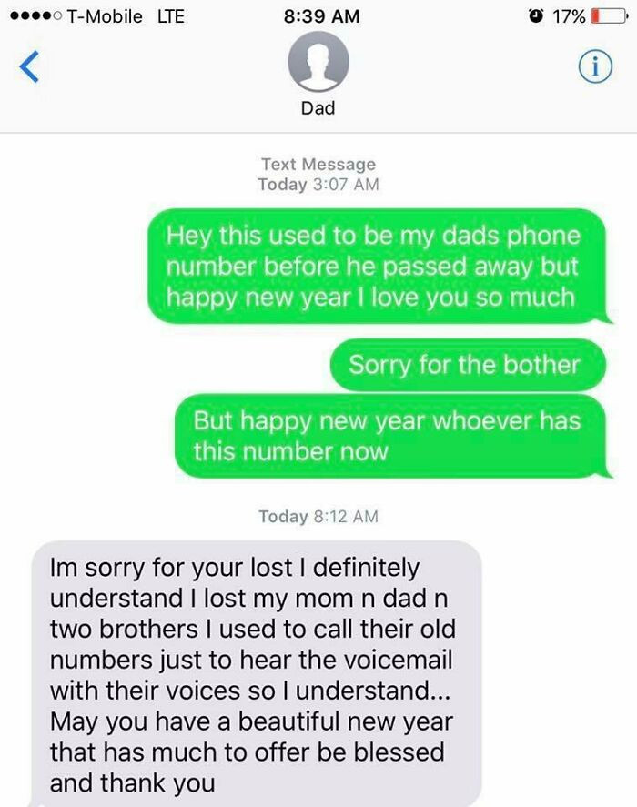 37. This Is From New Years 2017 Going Into 18, But This Still Makes Me Smile Every Time I Revisit It. I Texted My Dads Phone Number On New Years, Drunk And Sad. And I Honestly Didn’t Expect To Get A Response