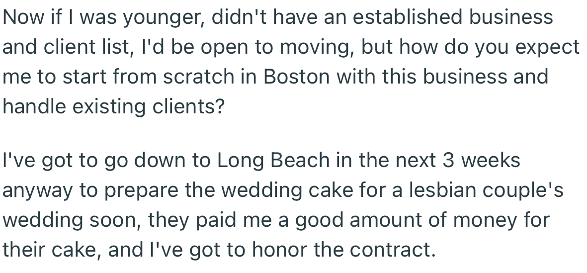 OP can’t imagine starting from scratch after amassing a strong clientele in LA