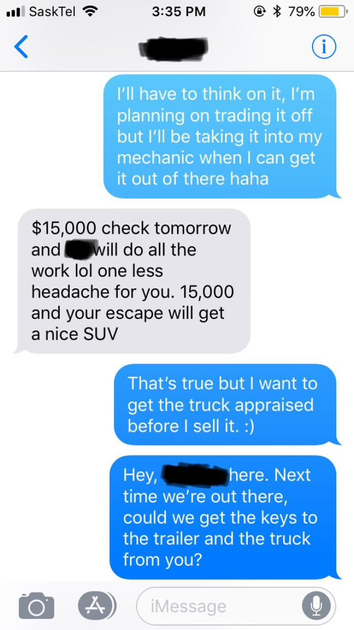 OP's wife said she will think about it. She was planning on taking the truck to a mechanic before trading it in anyway.