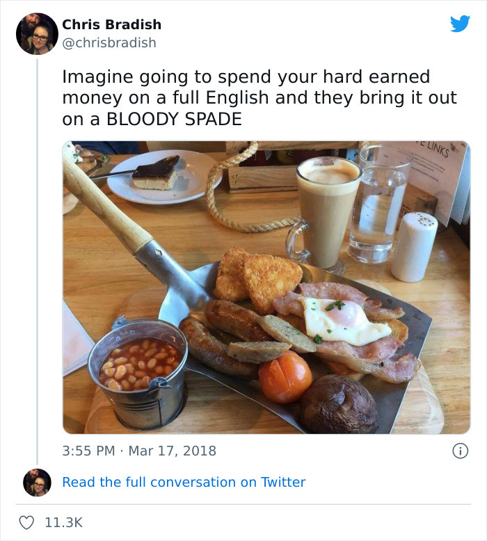 1. Dishing your food on an actual spade