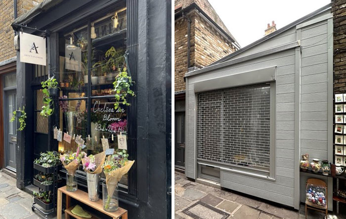 5. This Charming Shopfront In Camden Passage Has Been Ripped Out And Replaced With Grey Upvc Cladding And A Roller Shutter. You Guessed It... Without Planning Permission