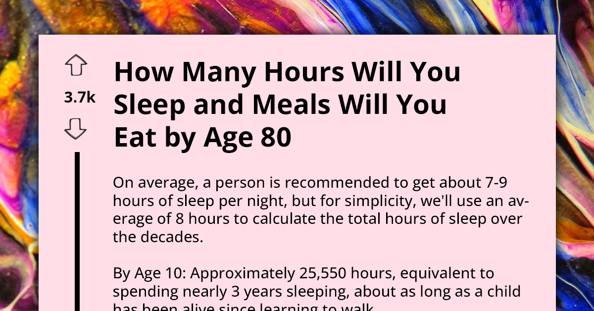 Time Flies - How Many Hours Will You Sleep And Meals Will You Eat By Age 80