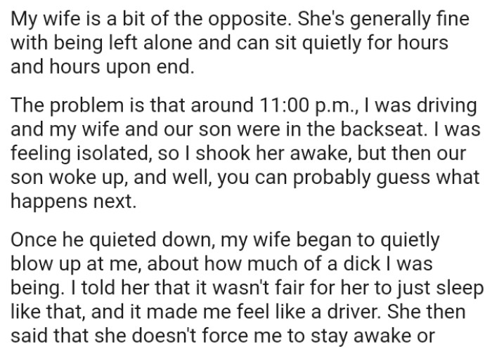 The OP shook his wife awake, but then their son woke up and you can probably guess what happens next