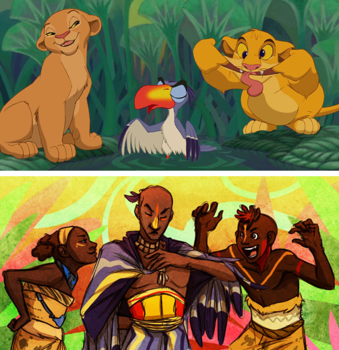 Nala, Zazu And Simba in The Lion King