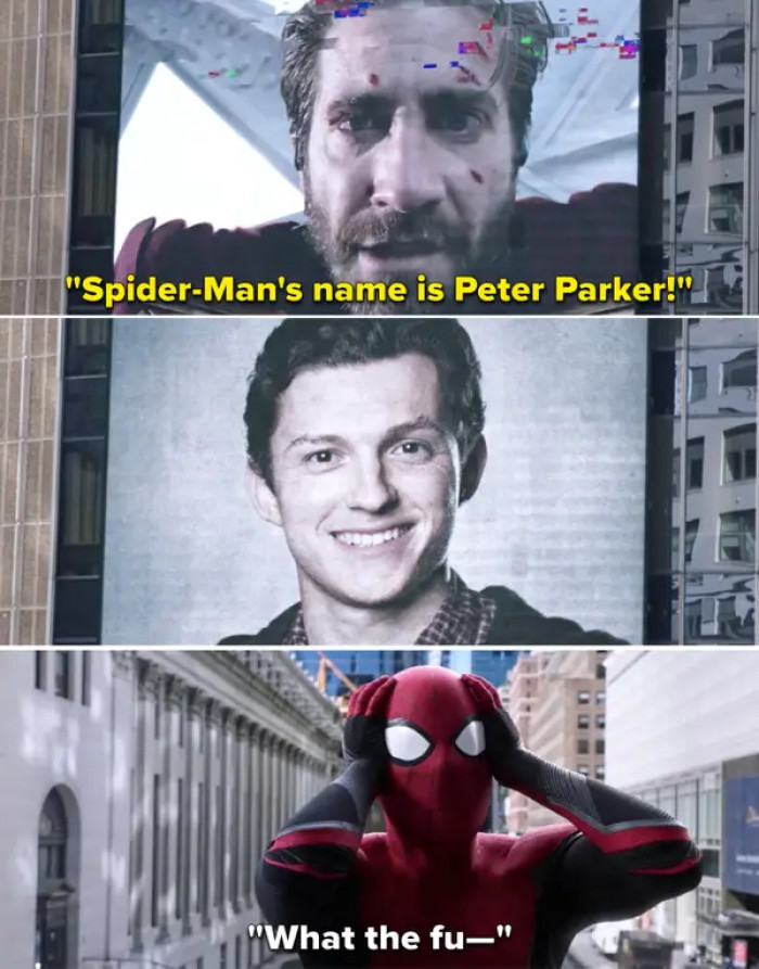 4. There was an idea that Peter would reveal his own identity in the final battle of Spider-Man: Far From Home to defeat Mysterio, as opposed to him getting surprised when the villain did it in the post-credits.