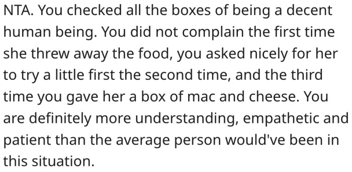 2. She has done more than a decent human being would do.