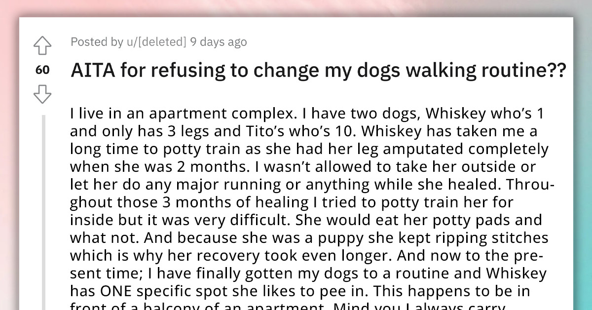 Redditor Shuts Neighbor Up And Refuses To Change Her Dogs' Walking Routine Despite Complaints