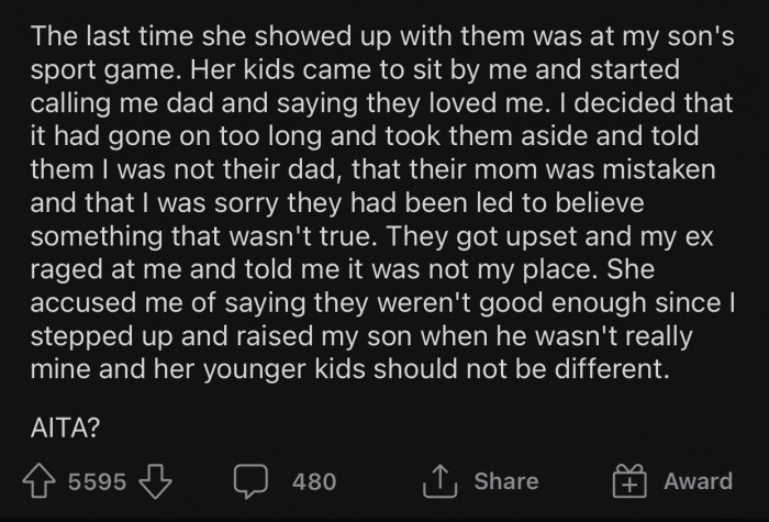 OP ended up sharing the truth with his ex's kids, but their reaction made him doubt his decision.