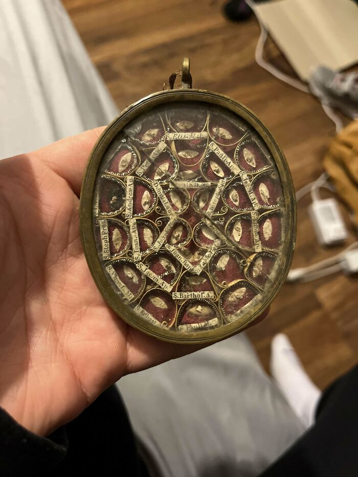 19. Metal And Glass Locket With Writing