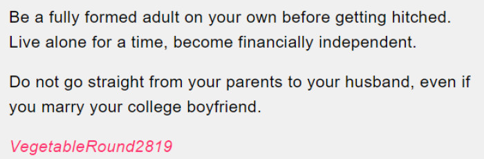 20. Be independent