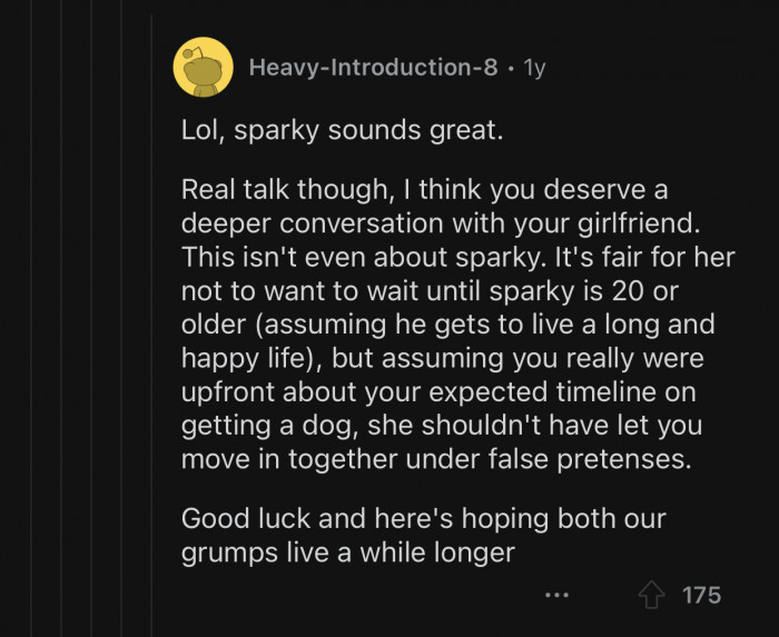 OP needs to have a deeper conversation with his GF