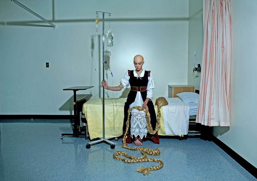 7. Rapunzel has lost all of her hair from chemotherapy