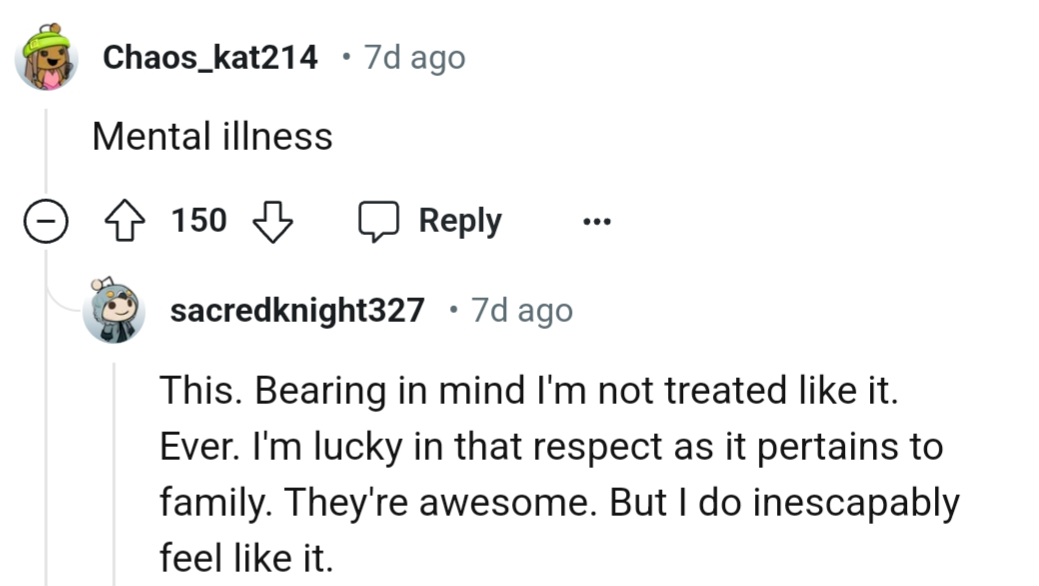 The Redditor lives with a mental health condition.