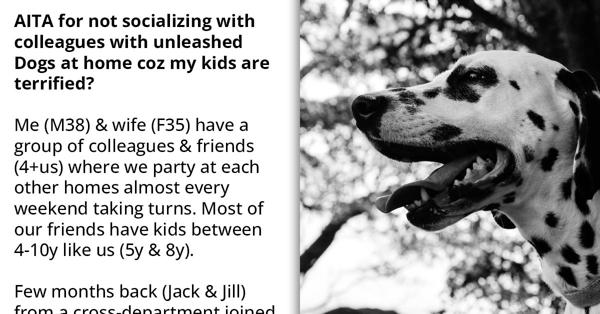 Redditor Refuses To Socialize With Colleague Who Refused Leashing His Dog As Their Kids Are Terrified Of It