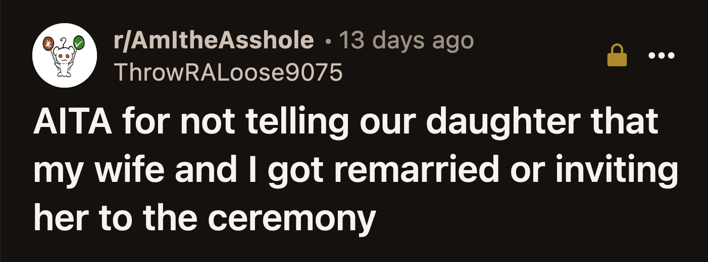 OP and his ex-wife decided to give their marriage another try.