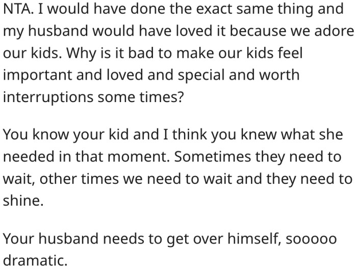 8. She knows what's best for her daughter.