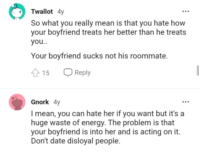 The OP clearly hates how her boyfriend treats her better
