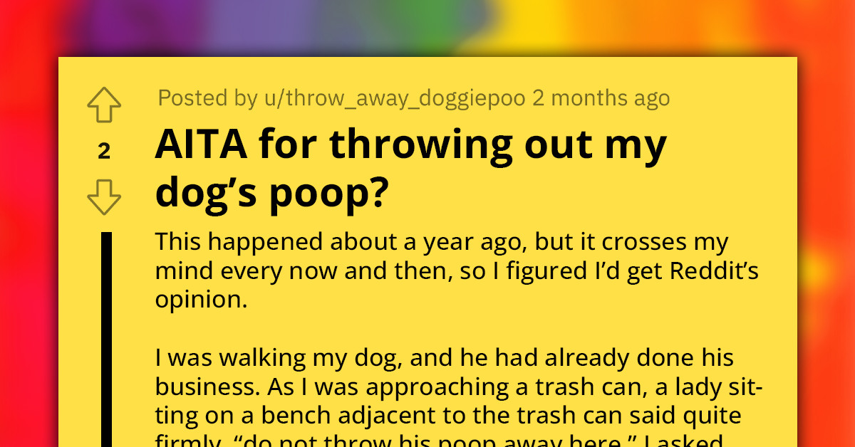 Reddit User Called Out For Throwing Away Dog Poop In Public Trash Can