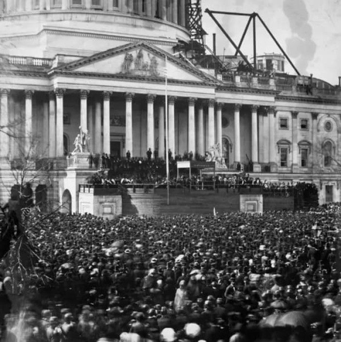 A picture from Abraham Lincoln’s first inauguration in 1861.