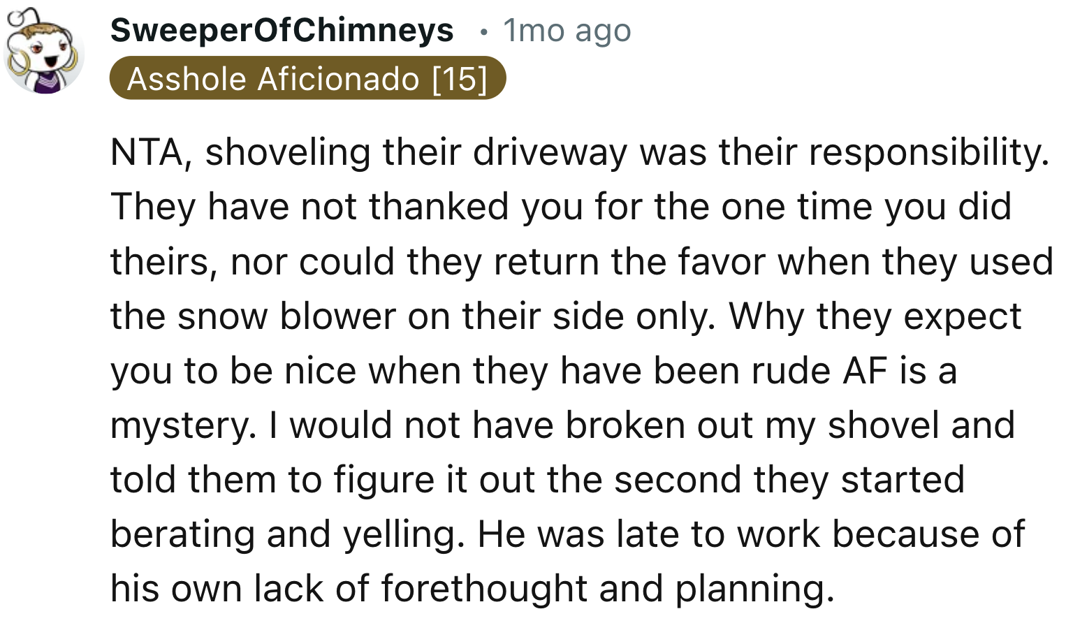 Their driveway, their responsibility