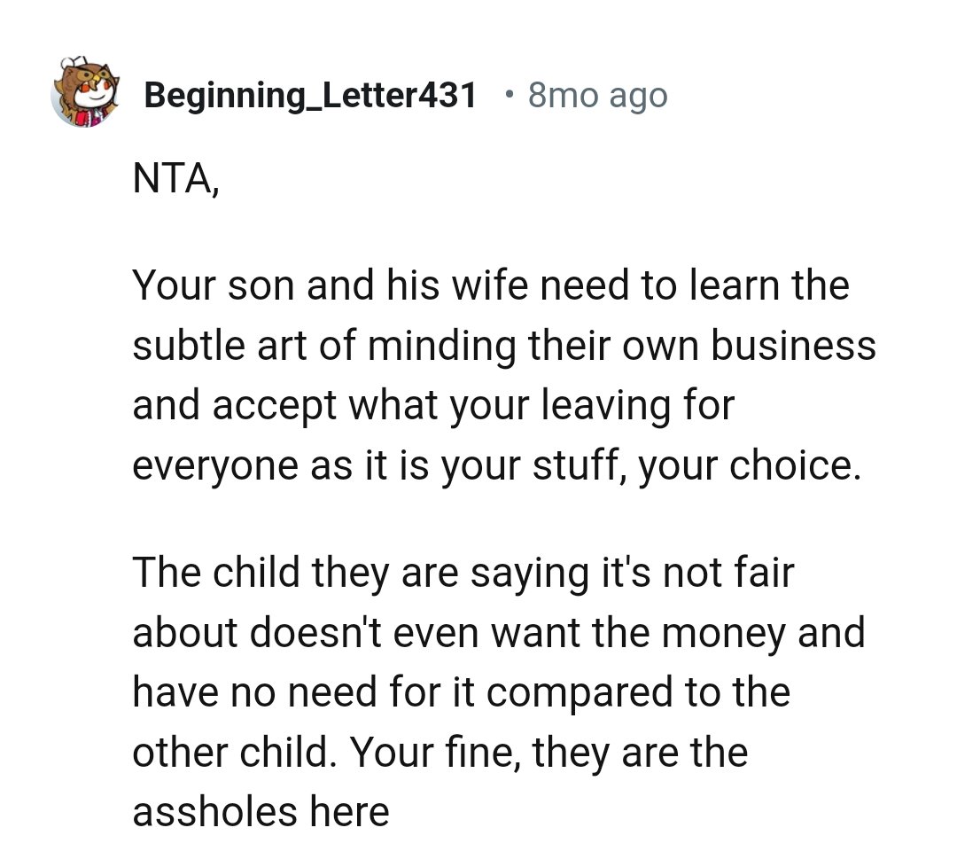 OP's son and wife need to learn