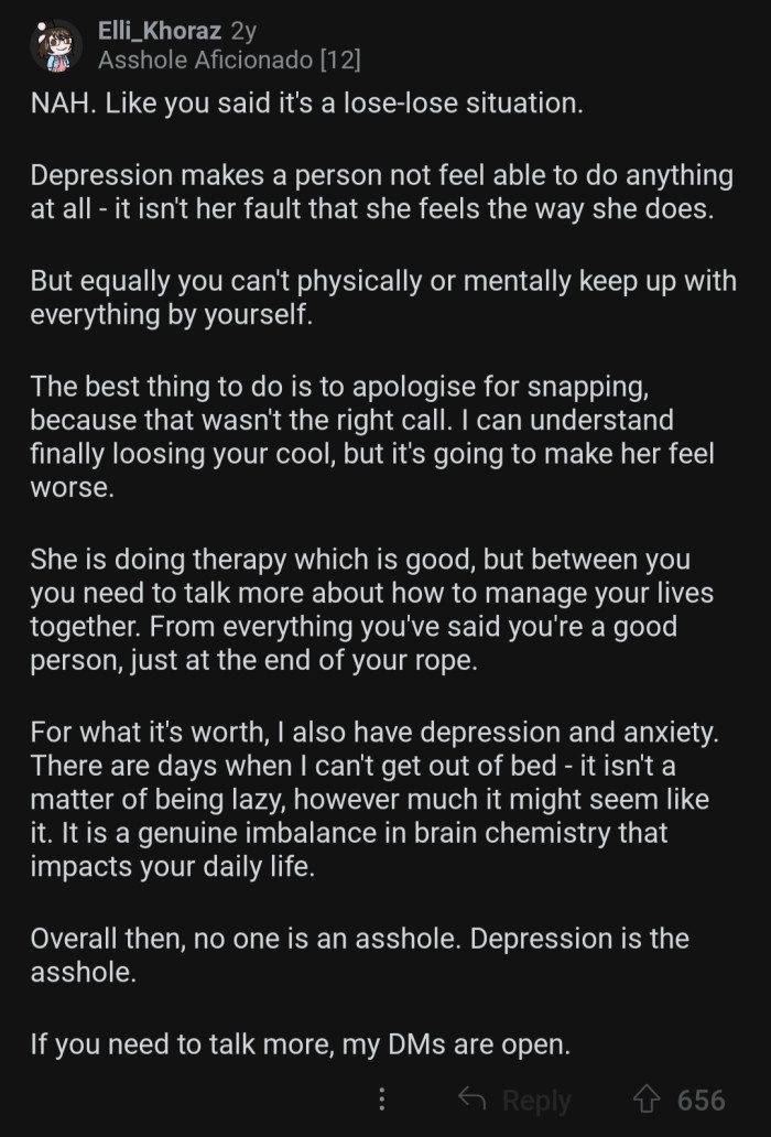 Redditor Asks If He Made A Mistake When He Told His GF That Depression ...