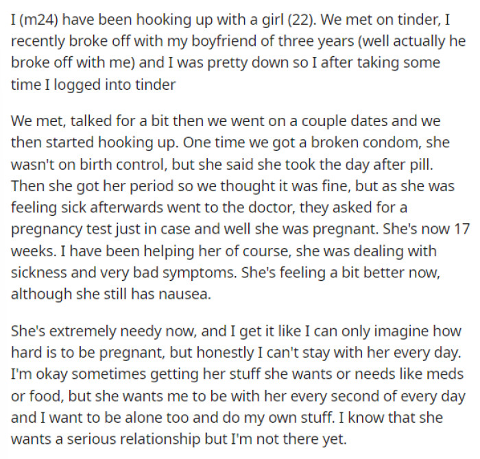 OP starts by explaining that he's been hooking up with someone not too long after he ended a relationship which hurt him heavily.