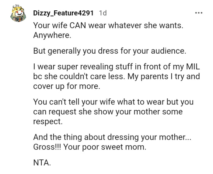Man Asks His Wife To Stop Wearing Revealing Clothes In Front Of His Mom ...