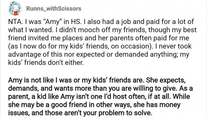 Maybe Amy is a good friend in other ways?