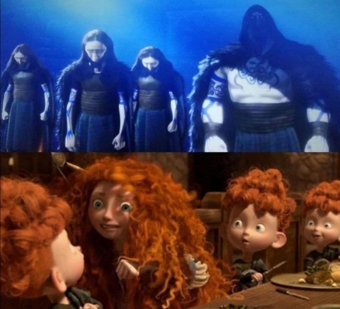 12. Merida's Family Is Split Just Like The Old Kingdom's Four Brothers