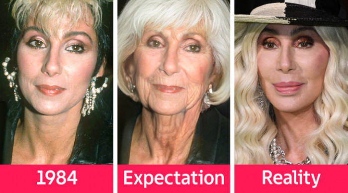 5. Here is Cher and these are pictures of her at 38 years old and 75 years old