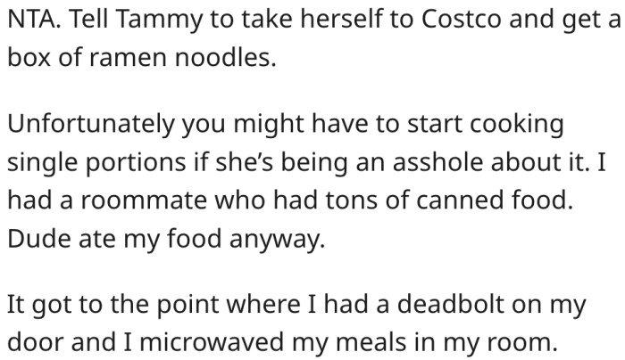 8. She could consider not making meals with leftovers.