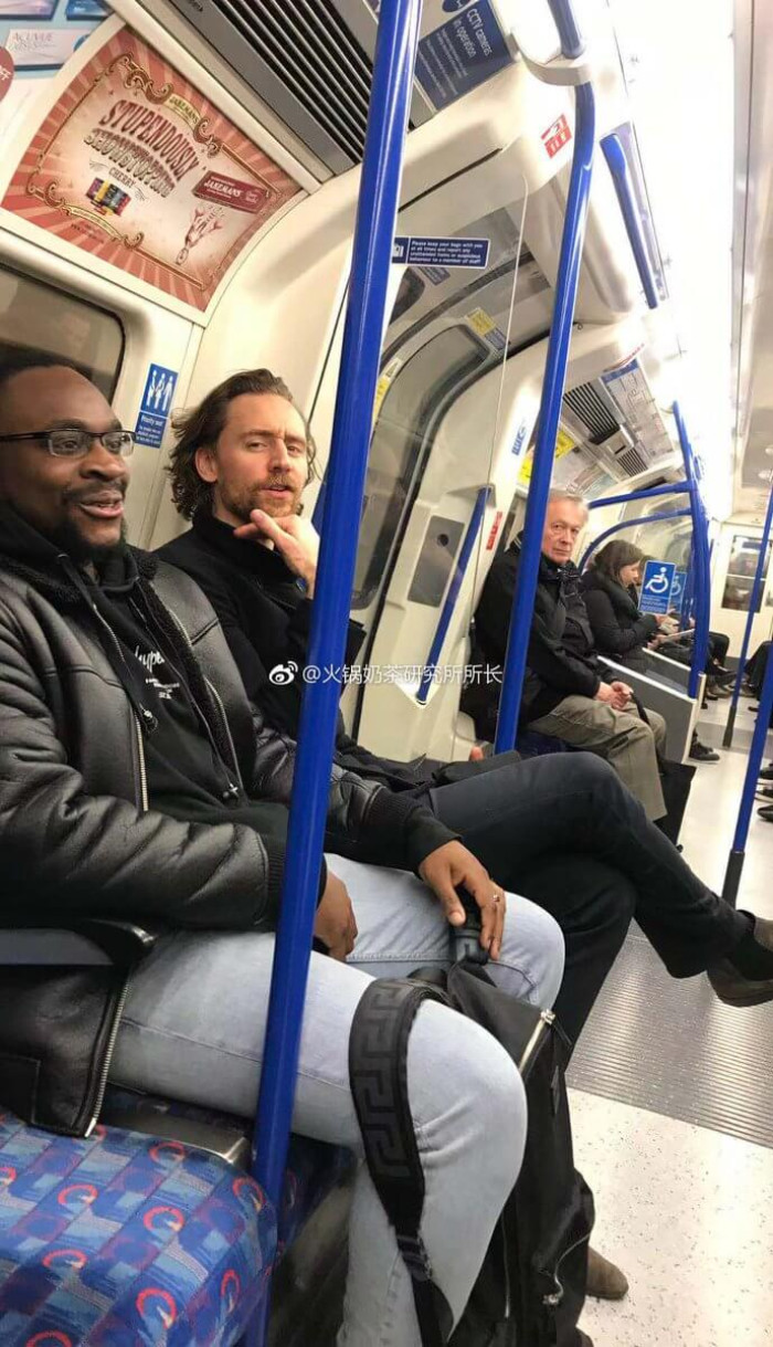 6. Tom Hiddleston sighted in a public transport