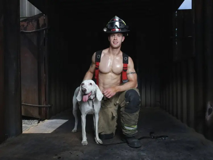 Gumby was showcased in a community firefighters' calendar, aiming to generate funds for charitable purposes.