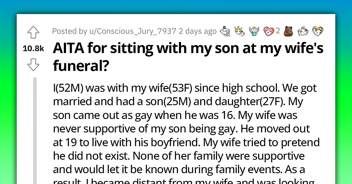 Man Chooses To Divorce His Wife Because She Wasn't In Support Of Their Son Being Gay, Sits With Him During Her Funeral Despite Family's Disapproval