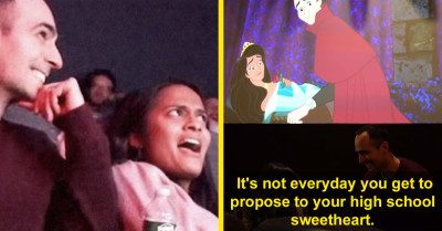 Man Covertly Modifies His Girlfriend's Beloved Disney Film To Incorporate A Proposal In A Packed Cinema