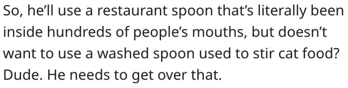 2. If her partner can use a restaurant spoon, he shouldn't have a problem with this.