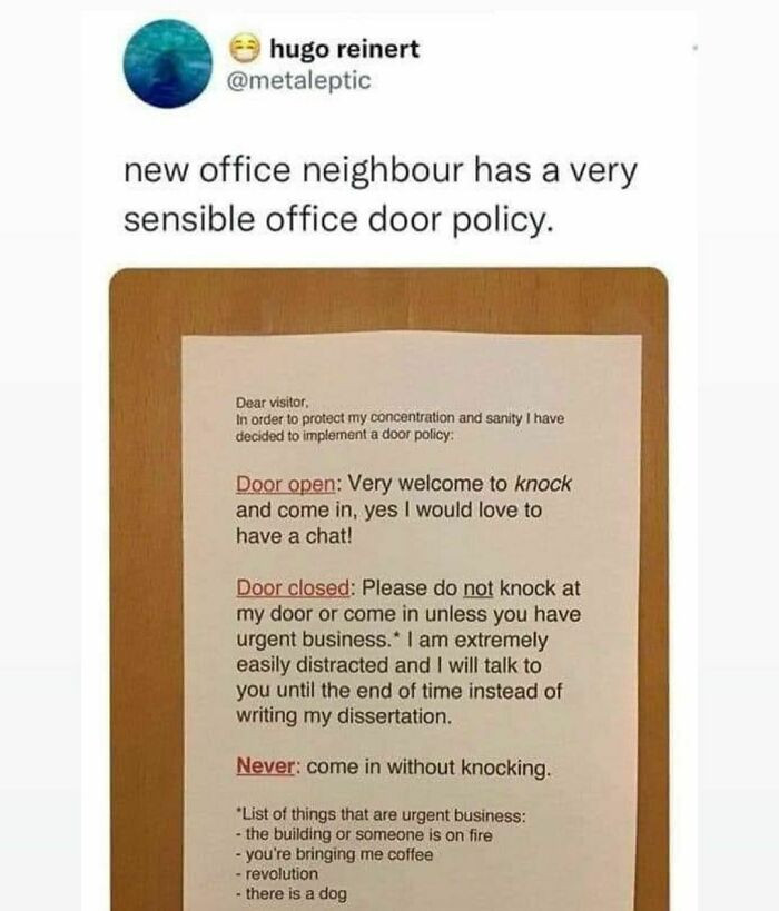 10. Door policy